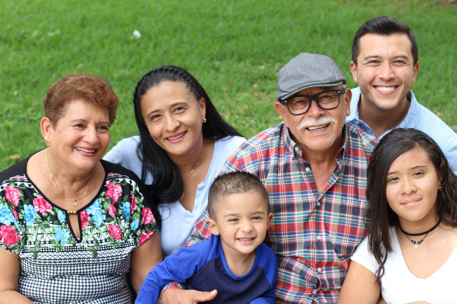 Three generations of a Houston family together outdoors